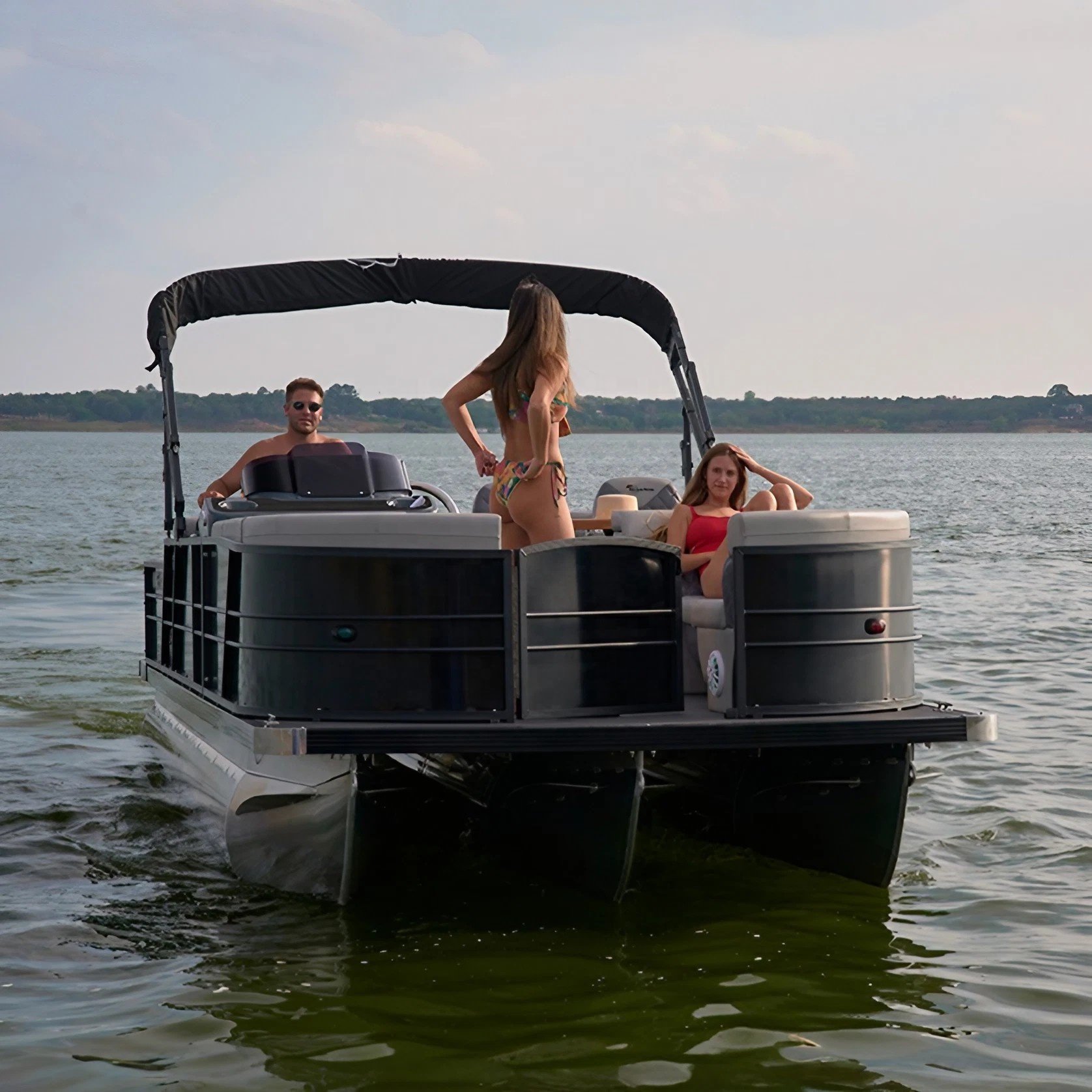 Luxury 27ft/8.2m Aluminum Pontoon Boat China's Best House and Leisure Boat Outboard Engine with Optional Trailer for Fishing